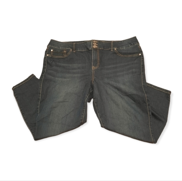 Torrid First at Fit Jeggings Exposed Button Fly Blue Womens Size 24R - Picture 2 of 10